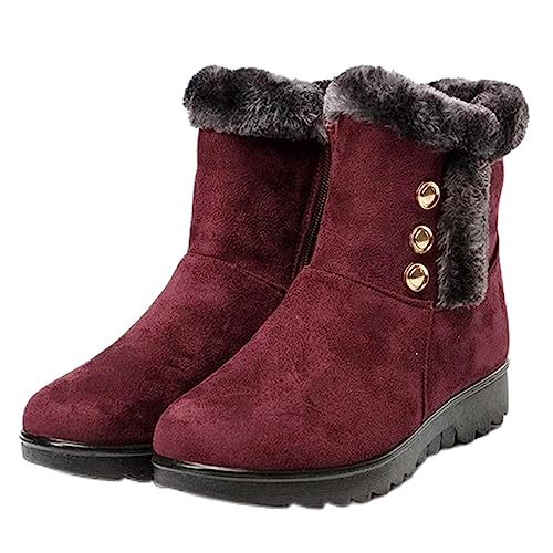 Damenstiefel, Damen-Schneestiefel, warme Winterstiefel, Dicker Plüsch, Flache Stiefeletten für Damen, Baumwollschuhe für Damen von Generic