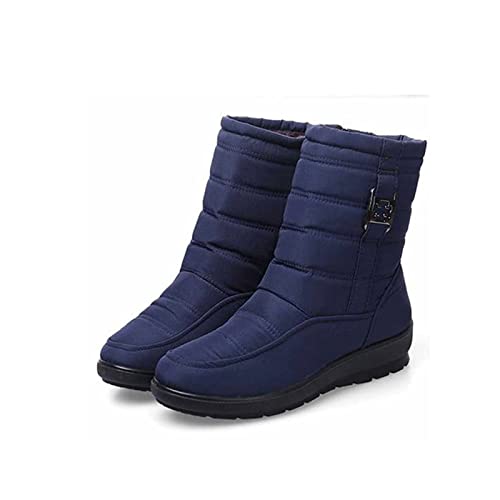 Damenstiefel, Schneestiefel für Damen und warme Winterstiefel aus Wolle, rutschfeste Stiefeletten für Damen, seitlicher Reißverschluss, wasserdichte Freizeitschuhe für Damen von Generic