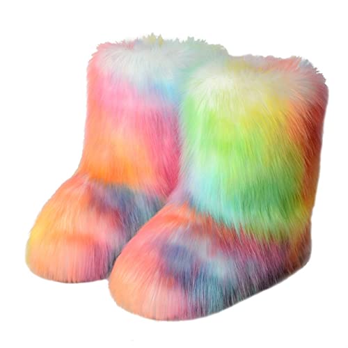 Damenstiefel, Winterstiefel, Damen-Schneestiefel, warme Damen-Plüsch-Skistiefel, Damen-Outdoor-Plüsch-Anti-Rutsch-Bequem-Plüsch-Schneestiefel. von Generic