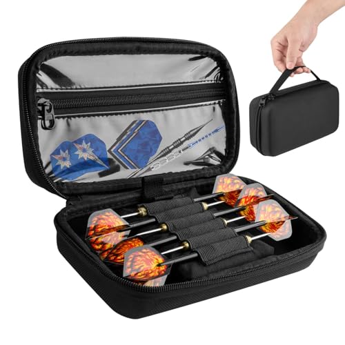 Dart Tasche - Dart-Tragetaschen, Dartkoffer Box Aufbewahrungshalter für Flights | Darts Schutzhülle Darts Organizer mit 6 Gummibändern, Dart Tasche für Heimbüros, Spielzimmer, 22 x 12 x 6,5 cm von Generic