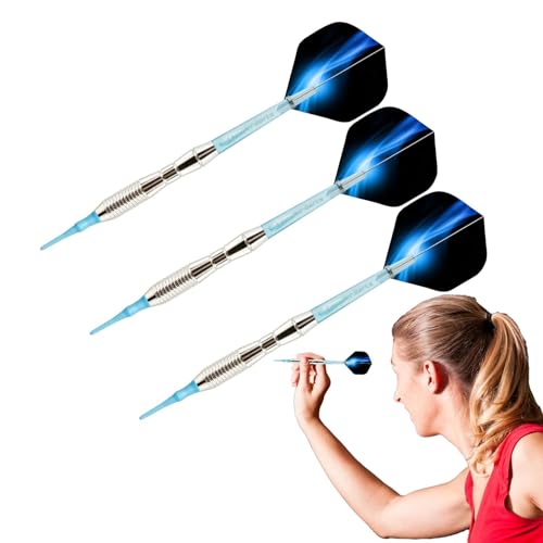 Dartpfeile, Dart-Set mit weicher Spitze, 3 Stück, weiche Dartspitzen, bunt, sicher, professionell, Farbverlauf, bunte Dartflüge, professionell, Partyzubehör von Generic