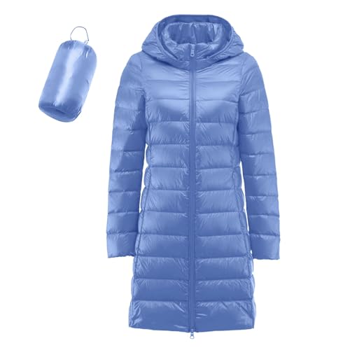 Daunenmantel Damen Mit Kapuze Winterjacke Damen Warm Gefüttert Steppjacke Damen Outdoor Wintermantel Damen Lang Daunenjacke Frauen Zipper Mantel Damen Winter Puffer Skijacke Dicke Steppmantel von Generic