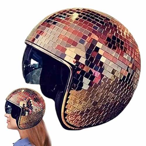 Disco Miror Helm - Discokugel Cowboyhut, dekorative Kappe mit einziehbarem Sonnenschirm | Glitzer Miror Glas Kopfbedeckung von Generic