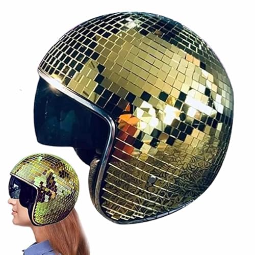 Disco Miror Helm – Discokugel-Cowboyhut, dekorative Kappe mit einziehbarem Sonnenschutz, glitzernde Glas-Kopfbedeckung, glitzernde Kopfbedeckung, Zubehör für Neuheit, Heimdekoration Disco Miror Helm – Discokugel-Cowboyhut, dekorative Kappe mit einziehbarem Sonnenschutz, glitzernde Glas-Kopfbedeckung, glitzernde Kopfbedeckung, Zubehör für Neuheit, Heimdekoration von Generic