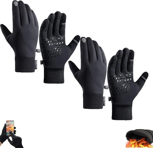 Dodorado, Dodorado-Handschuh, Thermohandschuhe für Herren, Premium-Thermohandschuhe, Winterhandschuhe für Damen mit Touchscreen, wasserdichte, Winddichte Handschuhe (2pcs Black,M) von Generic