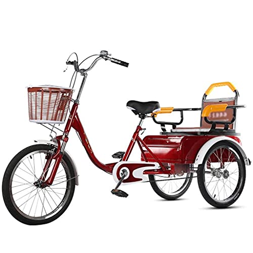 Dreirad Erwachsene Outdoor Fahrrad 20 Zoll Trike Bike Fahrrad Gepäckkorb Fahrrad Drei Räder Ältere Frauen Männer Dreirad Erholung Shopping Picknick Radfahren Radfahren Radfahren von Generic