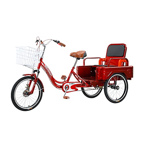 Dreirad Outdoor Fahrrad mit Hintersitz Fahrrad Drei Räder Modernes Dreirad Erwachsene Senioren Frauen Männer Dreiräder Erholung Shopping Picknick Radfahren Treten von Generic