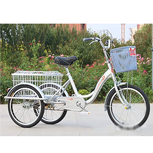 Dreirad für Erwachsene, 3 Räder, 50,8 cm (20 Zoll), Cargo Trike Cruiser, mit Körben vorne und hinten, Freizeitaktivitäten, Shopping, Training, Fahrrad für Damen und Herren, Picknick von Generic