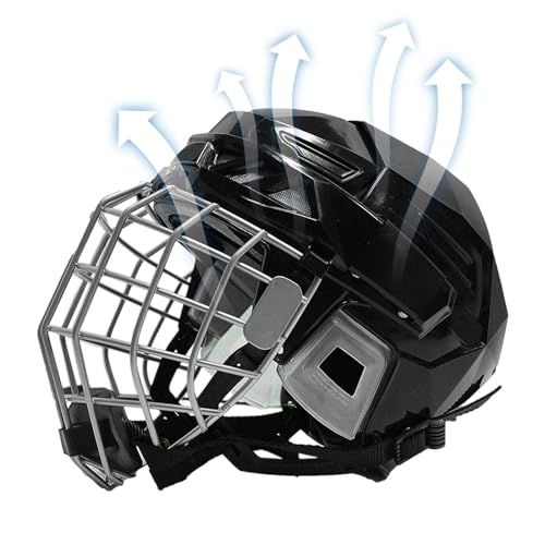 Eishockey-Helme – Eishockey-Schutzhelme, Street-Torwarthelme | Anti-Fall-Gesichtsschutz mit Hockey-Gesichtsschutz, atmungsaktiv und ausrüstungssicher, robuste Ausrüstung für Jugendliche, Eishockey (sc von Generic