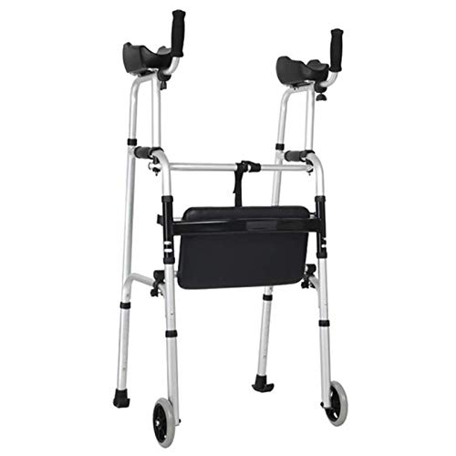 Elderly Walking Frame Standard Walkers, Folding Walker with Arm Rest Pad,5" Wheels and Fold-up Legs, Lightweight & Portable,with Storage Bag von Generic