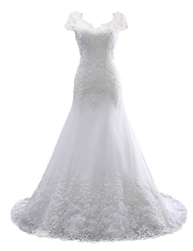 Elegantes Brautkleid mit V-Ausschnitt, A-Linie, Tüll, Abendkleider, Brautmode, Kleid für die Hochzeit von Generic