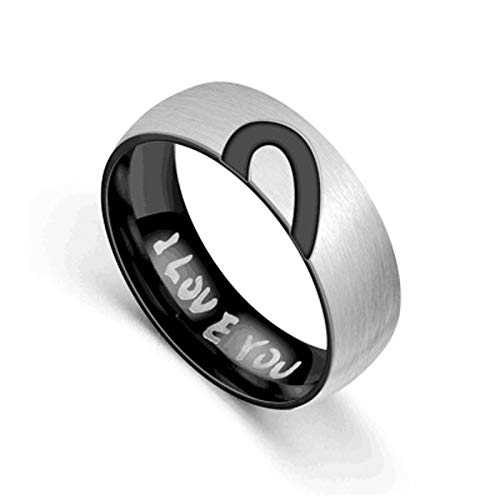 Er und sie Echte Liebe Herz Versprechen Ring Edelstahl Paare Hochzeit Verlobungsringe Top Ring, 6mm von Generic