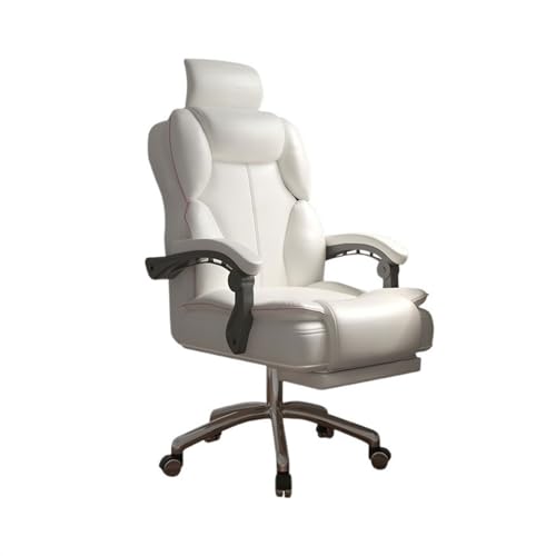 Ergonomischer Bürostuhl, Heimkomfort, Gaming-Stuhl, hohe Rückenlehne, sitzender Liftsessel, Schlafzimmer-Drehstuhl, Sofasitz, Bürostuhl, Schreibtischstuhl (weiß, Einheitsgröße) von Generic