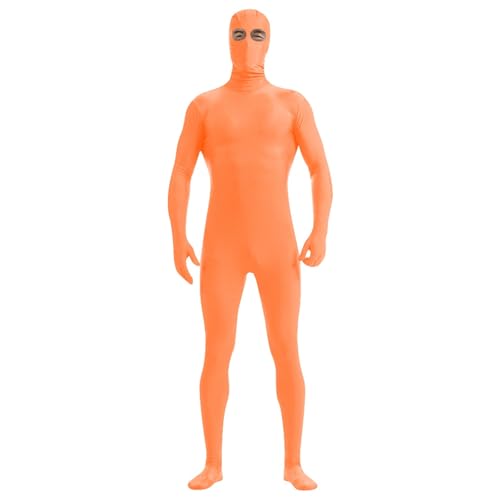 Erwachsene Open Face Zentai Greenscreen Anzug Zentai Suit Orange Tight Ganzkörperanzug Kostüm Ganzkörper Overall Greenscreen Anzug Jugendliche Bodysuit Man Für Karneval Party Halloween Weihnachten von Generic