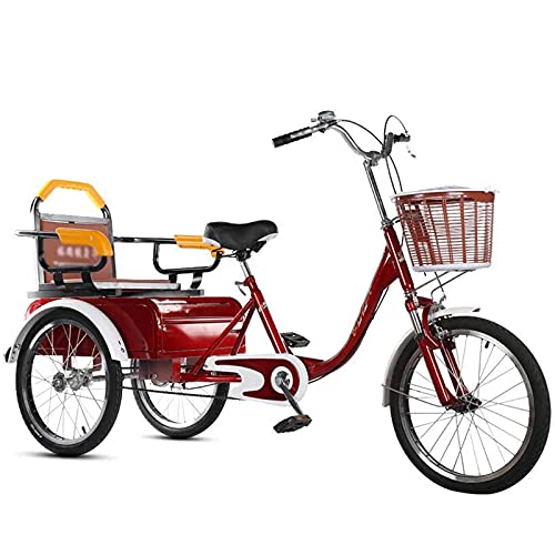 Fahrrad Dreirad Außen, Dreirad Erwachsene, Dreirad 20 Zoll, Ladungskorb, Dreirad, Fahrrad Shopping, Picknick, Sport, Herren, Damen, Picknick, Radfahren, Radfahren von Generic