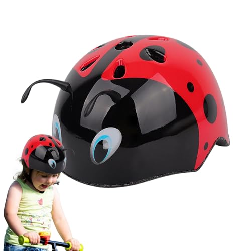 Fahrradhelm für Kinder, 3D-Marienkäfer-Helm für Kinder, leichtes und verstellbares Sicherheitszubehör mit abnehmbarem Futter für Radfahren, Rollschuhlaufen, Scoo von Generic