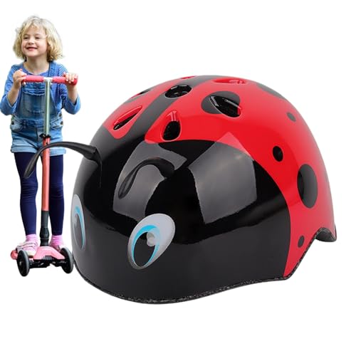 Fahrradhelm für Kinder, Rollerhelm in Marienkäfer-Form, leichtes und verstellbares Sicherheitszubehör mit abnehmbarem Futter für Radfahren, Rollschuhlaufen, Roller von Generic