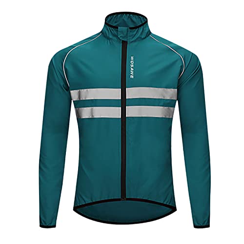 Fahrradjacke Herren Damen Wasserdicht Atmungsaktiv Winddicht Radjacke Reflektierend Fahrrad Regenjacke für Radfahren Laufen Wandern Outdoor Leicht Jacke von Generic