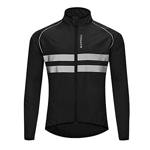 Fahrradjacke Herren Damen Wasserdicht Atmungsaktiv Winddicht Radjacke Reflektierend Fahrrad Regenjacke für Radfahren Laufen Wandern Outdoor Leicht Jacke von Generic