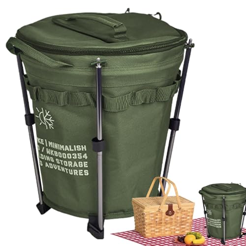 Faltbare Eiskübel – 20 l Auto montiertes rundes Isolierfass | Camping Container Eimer für Auto Tragbare wasserdichte Innenschicht von Generic