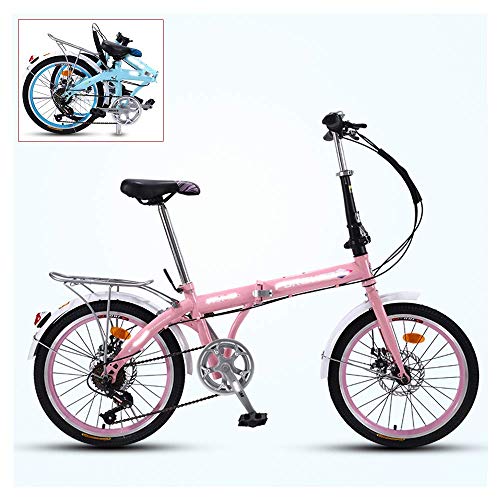Faltbares Fahrrad für Erwachsene, 20-Zoll-7-Gang-ultraleichtes tragbares Fahrrad, Verstellbarer Sitzgriff, Doppelscheibenbremse, 3-Stufen-Schnellfaltung (einschließlich Geschenke) von Generic