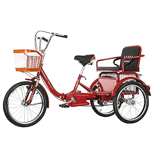 Faltbares Outdoor Fahrrad 3 Räder Erwachsene Dreirad 20 Zoll Trike Bike Fahrrad mit Einkaufskorb Einkaufen Picknick Radfahren Radfahren Sport Männer Frauen von Generic