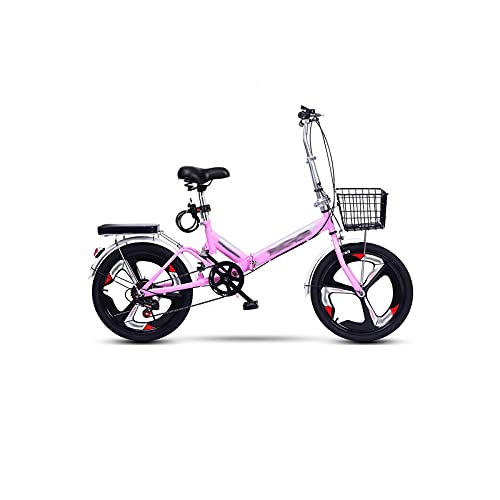 Faltrad 20 Zoll 6-Gang-Faltrad Damen Erwachsene Ultraleicht Variable Speed Tragbares Leichtes Erwachsenenfahrrad für Männer (Farbe: Rosa) von Generic