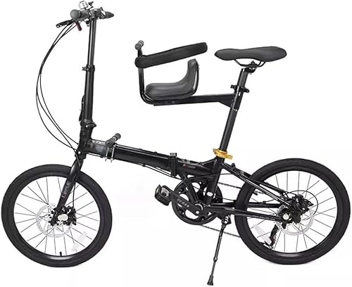 Faltrad Leichtes Aluminium-Faltrad mit Kindersitz, verstellbares Citybike, Aluminiumrahmen, Outdoor-Reiserad, 20 Zoll von Generic