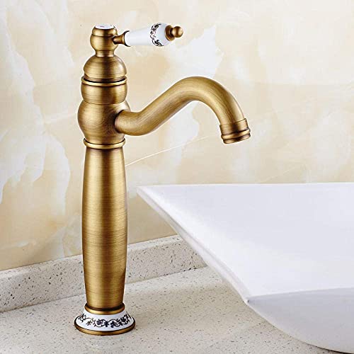 Faucet Wasserhahn, Einhebelmischer, um 360 drehbar, kompatibel, Kurze Küchenspüle aus antikem Messing, Warm- und Kaltwasserhähne (kurz) Water-tap von Generic