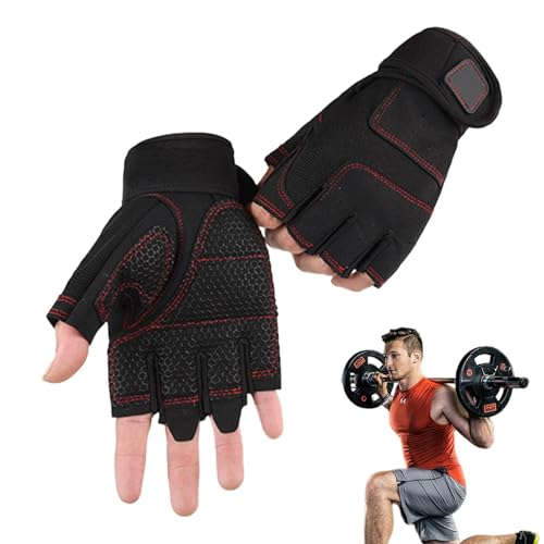 Fingerlose Herrenhandschuhe,Fingerlose Arbeitshandschuhe - Verstellbare Handgelenk-Motorradhandschuhe | Rutschfeste Damen-Fäustlinge mit verstärkter Handfläche, Fitness-Handschuhe für Outdoor-Arbeit u von Generic