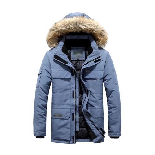 Fleece Winter Pelz Kapuze Parkas Männer Ente Unten Schnee Jacke Winddicht Mäntel Verdickt -30 Grad Warm Halten Oberbekleidung von Generic