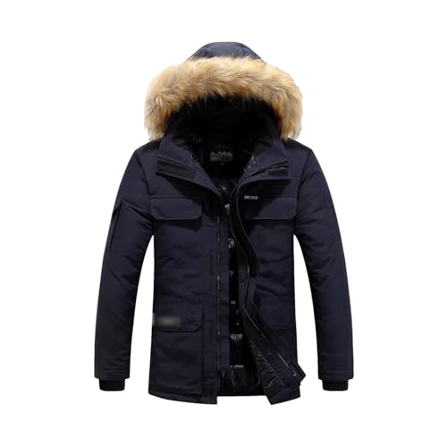 Fleece Winter Pelz Kapuze Parkas Männer Ente Unten Schnee Jacke Winddicht Mäntel Verdickt -30 Grad Warm Halten Oberbekleidung von Generic