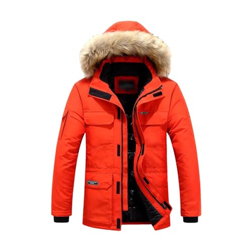 Fleece Winter Pelz Kapuze Parkas Männer Ente Unten Schnee Jacke Winddicht Mäntel Verdickt -30 Grad Warm Halten Oberbekleidung von Generic