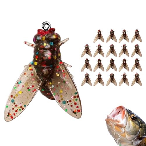 Fliegen-Popper-Köder Barsch, Fliegensortiment Forellenbarsch - Realistisches Trockenfliegen-Sortiment | Fliegenfischen: Exquisites Fliegenfischer-Set mit leuchtenden Farben für Salzwasser- und Süßwass von Generic