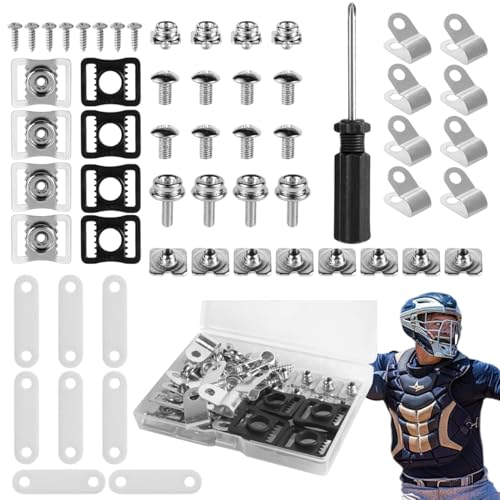 Football-Helm-Hardware-Kit, Sporthelm-Reparatur-Set, 57X Clips Schrauben Hardware-Kit, Helm-Ersatzteile, Clips, Schrauben, Hardware-Set für Fußball, Baseball, Hockey von Generic