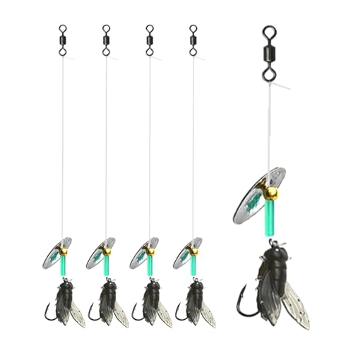 Forellen-Angelköder - Angelköder-Set, Fliegenfischen Zubehör Angelköder 5 Stück Fischlockstoff | Angelfliegen, Angelfliegenköder, Fliegenfischköder Für Lachs, Regenbogenforelle von Generic