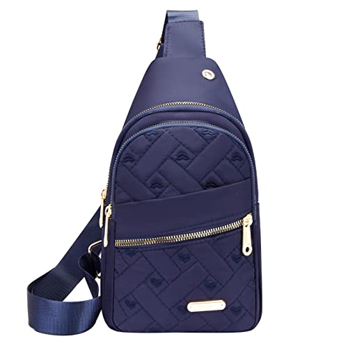 Frauen Umhängetasche Mode Dekoration Muster Praktische Große Kapazität Leichte Zipper Waistpack Taschen Nähen Kinder (Blue, One Size) von Generic