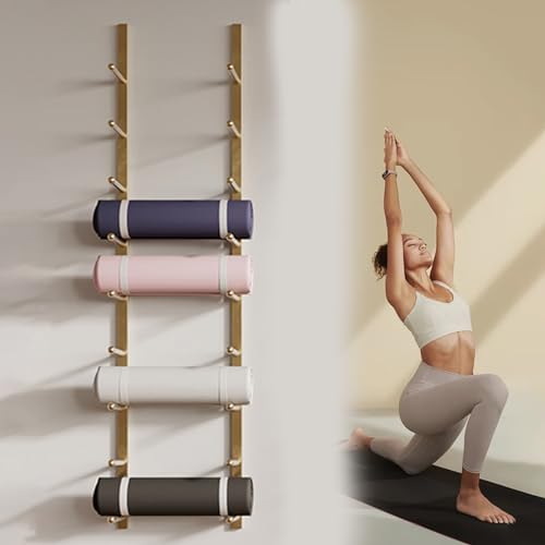 Freistehender Golfschläger-Organizer, 9-teilige Yogamatten-Wandhalterung, Yoga-Studio-Matten-Aufbewahrungsregal, Home-Gym-Display-Organizer aus Metall von Generic