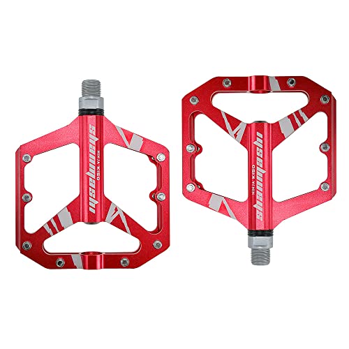 FrontStep Aluminium Nicht-rutsches Pedal mit hohem Fakten mit Pedal Light-Fahrrad für MTB/Mountainbike Pedal/BMX Pedal mit CR-Mo-Stahlspiralbrett verwendet (Rot) von Generic