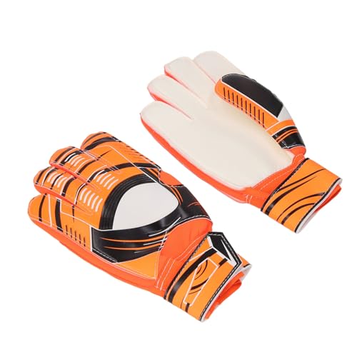 Fußball-Torwarthandschuhe, Bequeme Latex-Handfläche, 1 Paar Trägerlose Torwarthandschuhe mit Starkem Griff für das Fußballtraining (ORANGE) von Generic