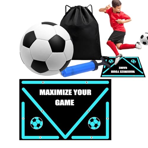 Fußball-Trainingsmatte, Bodenmatte für Fußballfeld, Matten-Set für Schritttraining | Spieler-Ausrüstung in L-Form für eine Vielzahl von Orten von Generic