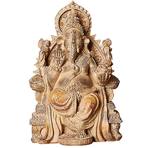 Ganesha Elefant Statue Harz Ornament Buddha sitzend in einem Stuhl handgemachte Skulptur Figur, Home Office Dekoration Handwerk Geschenke, von Generic