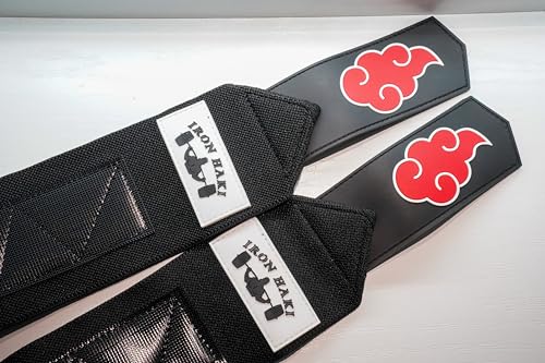 Generic Anime Wrist Wraps Ideal für Gewichtheben, Powerlifting und CrossFit - Einheitsgröße - Premium Handgelenkstütze für Gym Workouts (Cloud) - Schwarz von Generic