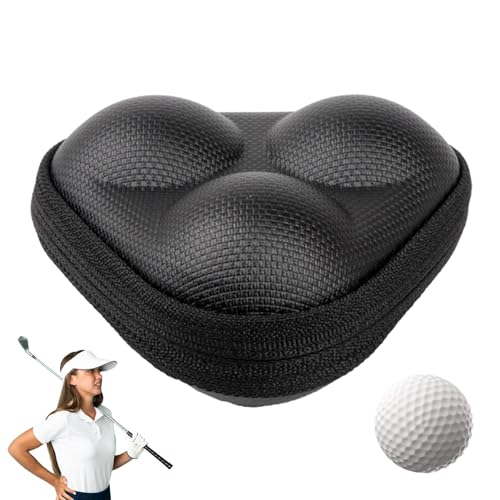 Generic Golfballtasche, Golftasche | wasserdichte Golfball-Tragetasche aus Leder,Hartbox, leichte Tischtennisballtasche, Golfzubehör, Golftasche mit Reißverschluss für Golfer von Generic