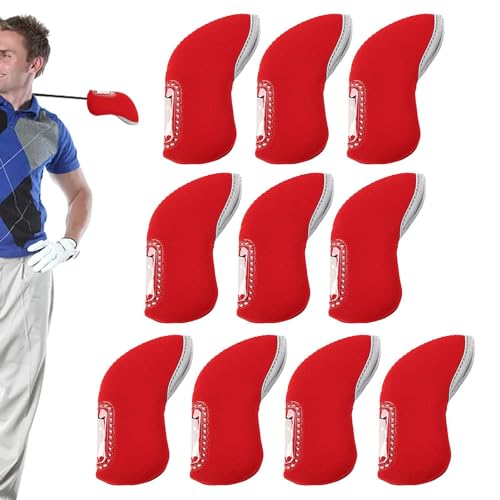 Generic Golfschlägerkopfhüllen,Golfeisenhüllen,Transparente Driver-Schlägerkopfabdeckungen für Golfschläger - Golfschlägerabdeckungen-Set, 10 Stück, passend für die meisten Standard-Eisen von Generic