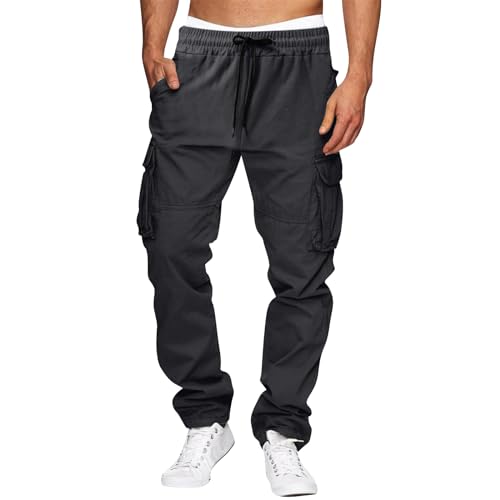 Generic Militär Kleidung Freizeithose Herren Sporthose Sweatpants Herren Arbeitshose Herren Stretch Mens Tracksuit Bottoms Kurze Jogginghose Herren Schlafshorts Herren Kurz Gym Hose(XXL,Schwarz) von Generic