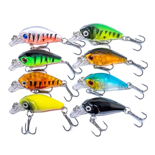 Generic Steinn 8 Wobbler Crankbait Kunstköder Set | Raubfisch Zander Barsch Angeln | 3.7g 4cm | mit Köderbox Generic Steinn 8 Wobbler Crankbait Kunstköder Set | Raubfisch Zander Barsch Angeln | 3.7g 4cm | mit Köderbox von Generic