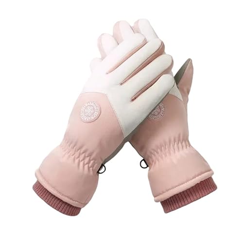 Generic Winterhandschuhe für Damen, wasserdichte Schneehandschuhe für Damen, Skihandschuhe, warmes kaltes Wetter, Handschuhe mit Touchscreen-Fingern (Rosa) von Generic