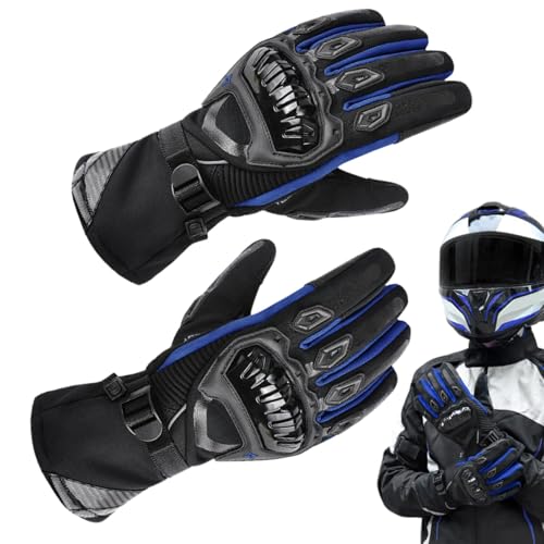 Generische Motorradhandschuhe für Herren – wasserdichte Motorradhandschuhe, dicke lange Reithandschuhe | Vollfinger-Handschuhe für Rennen, Radfahren, Klettern und Outdoor-Sport, langlebige Touchscreen von Generic