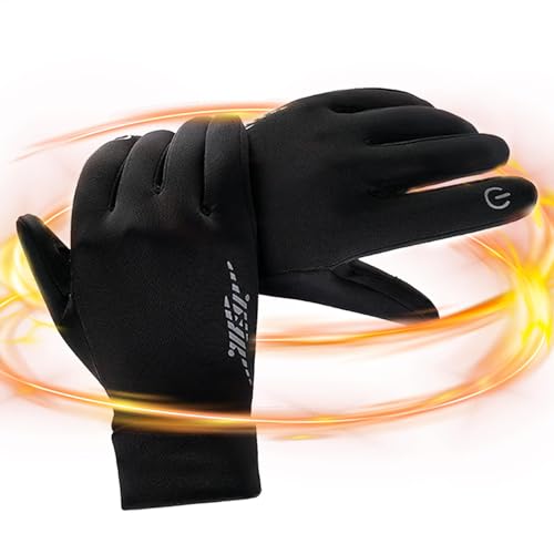 Generische warme Fahrradhandschuhe – Winter-Touchscreen-Handschuhe, Handschuhe für kaltes Wetter, berührbare Laufhandschuhe | Reflektierende Handschuhe zum Laufen, Radfahren, Autofahren, Wandern von Generic